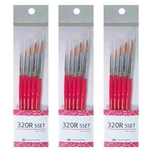 화홍 320 R 세트 5종 다용도 세필붓, 3세트, 1호, 2호, 3호, 4호, 5호
