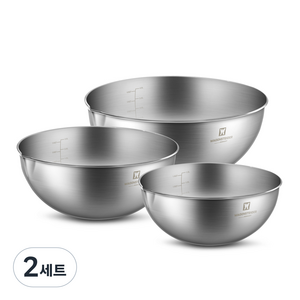 바겐슈타이거 버큄 스텐 믹싱볼 3종 세트, 20cm + 24cm + 28cm, 2세트