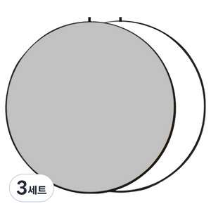슈어밀 실용적인 촬영용반사판 세트 60 cm, 3세트, 실버 + 화이트 투인원 2 in 1