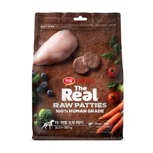 하림펫푸드 더리얼 어덜트 강아지 로우 패티 동결건조사료, 닭, 150g, 1개