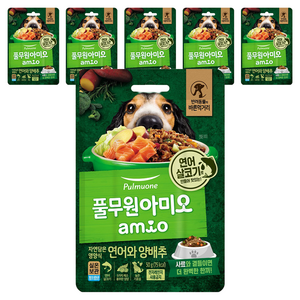 풀무원아미오 전연령 강아지 자연담은 영양식 습식사료, 연어+양배추, 50g, 6개