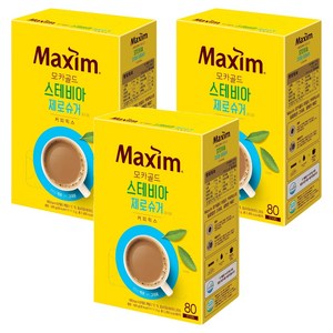 맥심 모카골드 스테비아 제로슈거 커피믹스, 11.5g, 80개입, 3개
