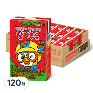 서울에프엔비 유아용 뽀로로가 좋아하는 딸기우유, 140ml, 120개