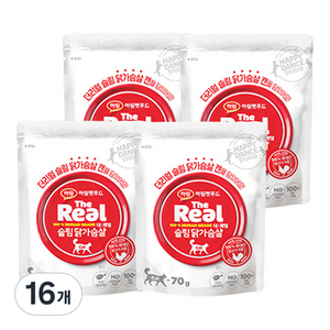 하림펫푸드 더리얼 슬림 가슴살 캣, 닭, 70g, 16개, 닭가슴살맛