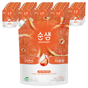 순샘 구연산 자몽향 주방세제 리필, 1.6L, 20개