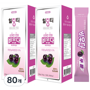 닥터스원 힐링티 상쾌한 변화 비우다 푸룬 하루채소 푸룬주스 농축분말 ZERO SUGAR, 10g, 80개