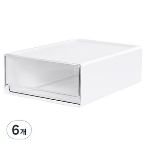 까사마루 국내생산 다용도 투명창 팬트리 올림 서랍장 대형, 화이트, 6개