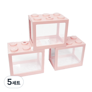 sam 블럭 마리모 베타 어항 3개, 핑크, 5세트