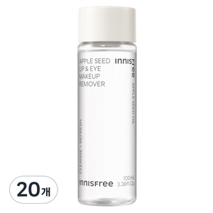 이니스프리 애플씨드 립앤아이 메이크업 리무버, 100ml, 20개