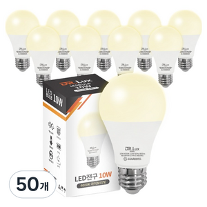 닥터룩스 LED 전구 10W, 50개, 주백색