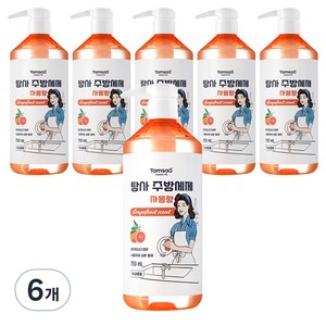 탐사 베이킹소다 함유 주방세제 자몽향, 750ml, 6개