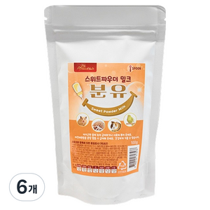 애니멀밥 소동물용 스위트 파우더 밀크, 6개, 100g
