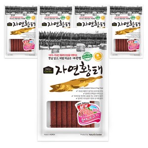 코코브라운 자연황태 강아지 간식 져키, 황태 + 소고기 혼합맛, 80g, 5개