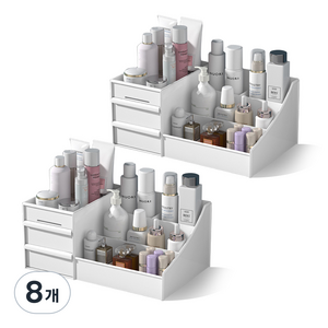 마벨인홈 화장품 정리함, 화이트, 8개