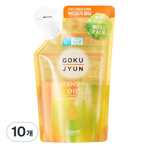 하다라보 고쿠쥰 클렌징 오일 리필팩, 180ml, 10개