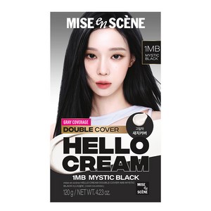 미쟝센 헬로크림 더블커버 새치 염색제, 미스틱블랙, 1개