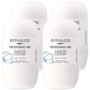바이빠세 롤 온 데오드란트 코튼플라워 48H, 50ml, 4개