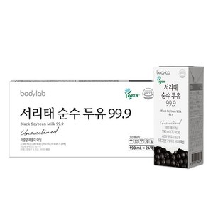 바디랩 서리태 순수 두유 99.9, 190ml, 24개