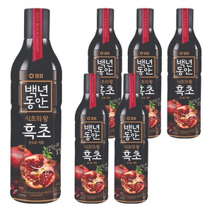 샘표 백년동안 현미발효 흑초 산수유 석류, 900ml, 6개