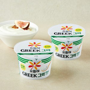 요플레 그릭 마일드 무가당, 180g, 2개