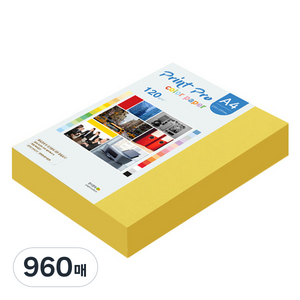 종이문화 프린트프로 칼라복사지 120g No 06 딥옐로우, A4, 960매