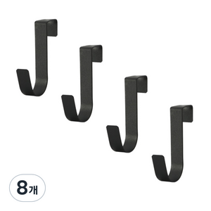 더벨라 싱크대 도어 걸이 주방 다용도 스텐 후크걸이, 블랙, 8개
