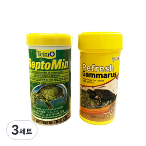 샘아쿠아 렙토민 55g + 리프레쉬 감마루스 20g 거북이 사료 세트, 3세트