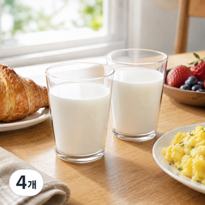 리빙메이트 트라이탄 끼임방지 V자형 물컵 310ml, 투명, 4개