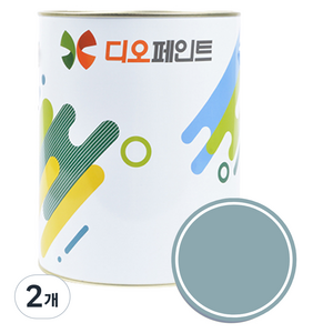 디오페인트 광택스 반광 가구 방문 몰딩 수성 페인트, 뉴트럴 53 웨지우드블루, 1L, 2개