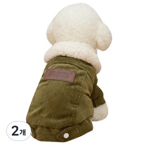 블럭마트 애견 고양이 코듀로이 아우터, 브라운, 2개