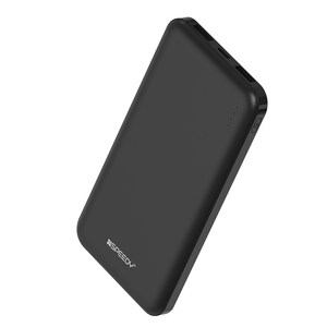 스피디 슬림 듀얼 10000 보조배터리 + C타입 케이블, BND-2PCPPB100A, 블랙