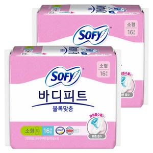 바디피트 볼록맞춤 생리대 날개형, 소형, 16개입, 2개