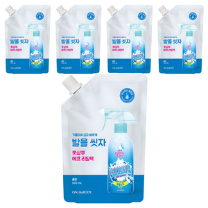 온더바디 발을 씻자 코튼풋 쿨링 샴푸 리필, 1개입, 5개, 500ml