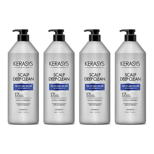 케라시스 두피 비듬케어 딥클린 쿨링 단백질 샴푸, 980ml, 4개