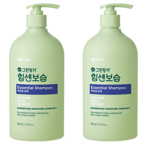 그린핑거 힘센보습 에센셜 샴푸, 500ml, 2개