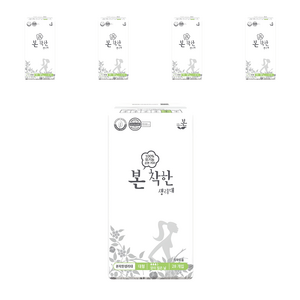유기농본 착한 생리대 날개형, 대형, 28개입, 5개