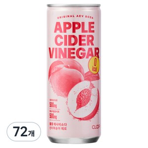 클룹 애사비소다 신비복숭아 제로 탄산음료, 72개, 250ml