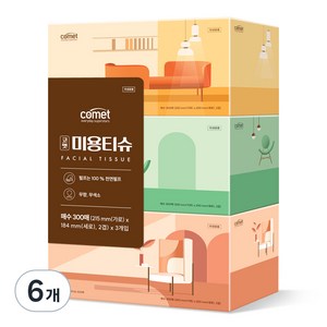 코멧 천연펄프 미용티슈, 6개, 300매 골드박스 특가