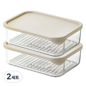 글라스락 모듈러 재료보관 유리용기 1700ml, 2개입, 2세트