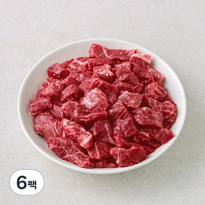 농협안심한우 정육 세절 1+등급 국거리용 (냉장), 300g, 6팩