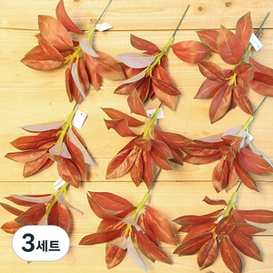 조아트 인테리어 인조 나뭇잎 조화 식물 부쉬 9p 세트, 크로톤 홍공작, 3세트