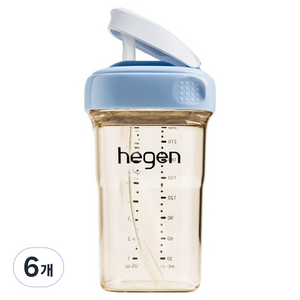 헤겐 NEW PPSU 빨대컵 느린 유속, 240ml, 블루, 6개