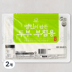 한둘 명인이 만든 두부 부침용, 3kg, 2개