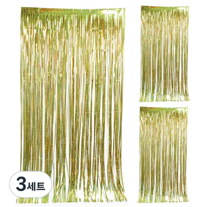 파티해 수술 은박 커튼 3p, 홀로그램골드, 3세트