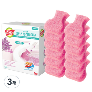 스카치브라이트 향기톡톡 크린스틱 플러스 변기 청소솔 리필 12p, 라벤더, 3개