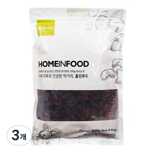 홈인푸드 건크랜베리, 3개, 1kg