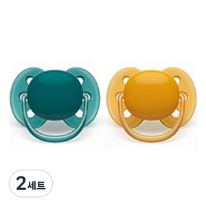 필립스아벤트 울트라 소프트 노리개 젖꼭지 2p, 6~18개월, 그린 + 옐로우, 2세트