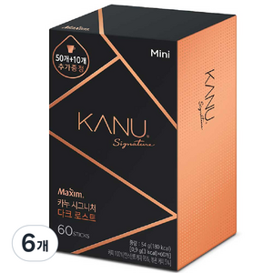 카누 시그니처 다크 로스트 미니 원두커피믹스, 900mg, 60개입, 6개