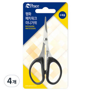 피스코리아 평화 패치워크 미니 가위, 혼합색상, 4개