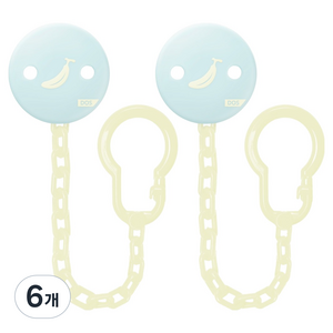 DOS UV 열탕 소독 가능 쪽쪽이 클립 홀더, 블루바나나, 6개